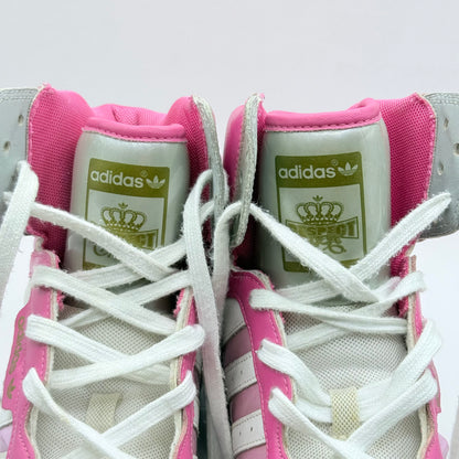 Adidas Pink & White High-Top Sneakers - Size 7