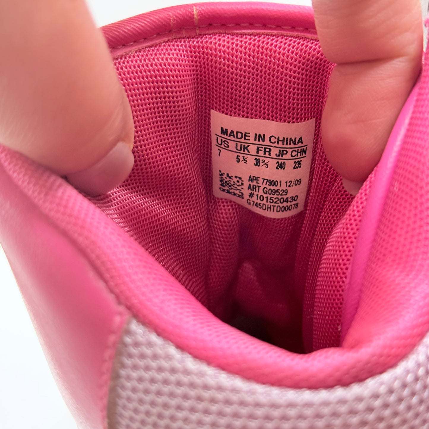 Adidas Pink & White High-Top Sneakers - Size 7