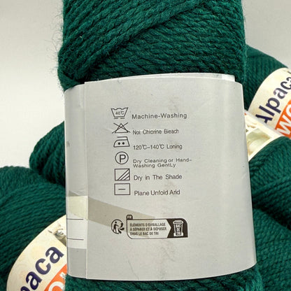 Alpaca Wool Yarn - Green (5 pcs, 100g each)
