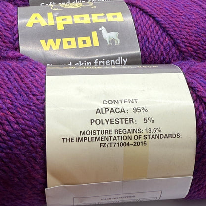 Alpaca Wool Yarn - Purple (5 pcs, 100g each)