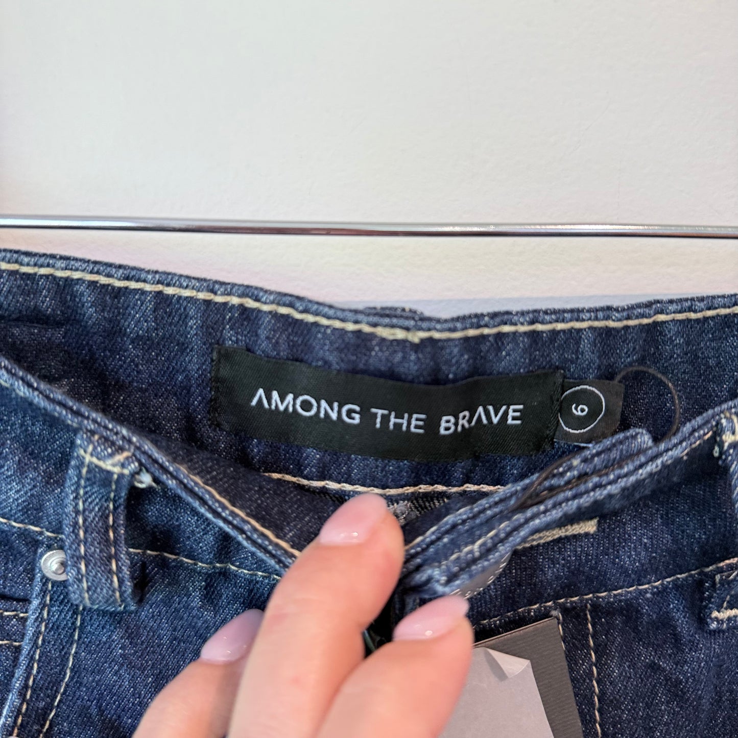 Among The Brave Rouge Dark Blue Denim Midi Skirt – Size 6