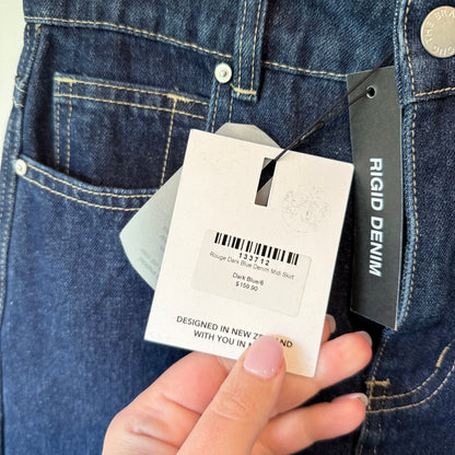 Among The Brave Rouge Dark Blue Denim Midi Skirt – Size 6