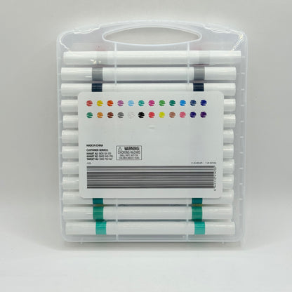 Anko 24-Pack Dual-Tip Acrylic Paint Markers – Bullet & Chisel Tips