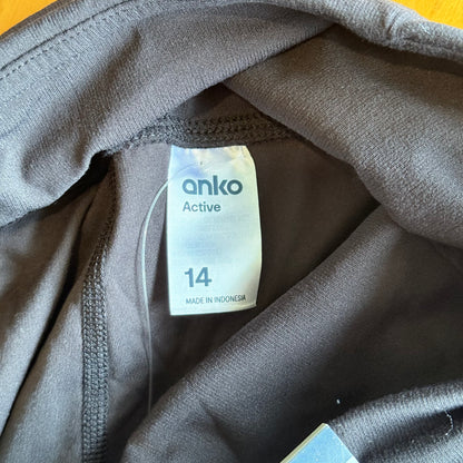 Anko Active Crop Ultimate Yoga Leggings Black Size 14