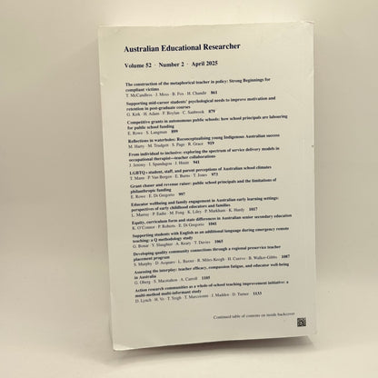 Australian Educational Researcher, Volume 52, Number 2