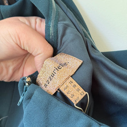 Azzurielle Daniel One Shoulder Mini Dress Teal Size 14