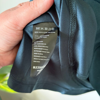 Azzurielle Daniel One Shoulder Mini Dress Teal Size 14