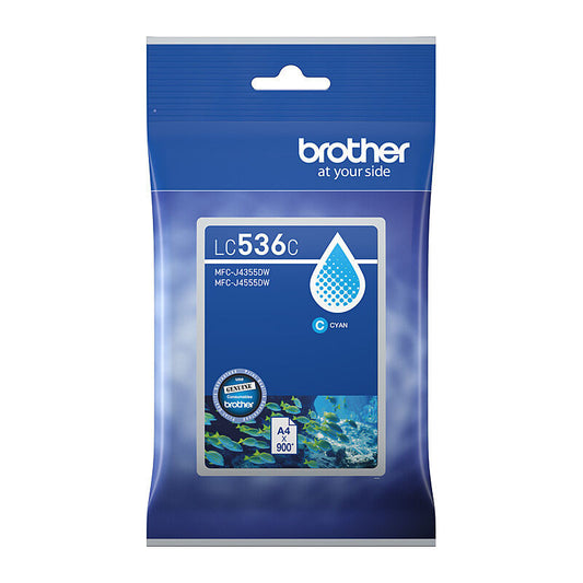 Brother LC536C Cyan Ink Cartridge 900 Page Yield