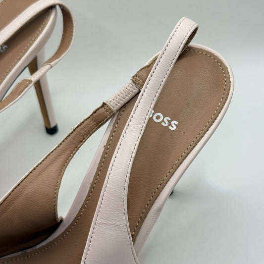 BOSS Hugo Boss Pale Pink Leather Slingback Heels - Size 39