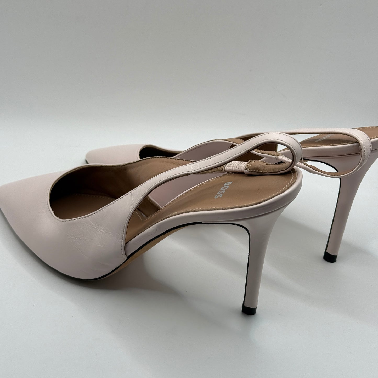 BOSS Hugo Boss Pale Pink Leather Slingback Heels - Size 39