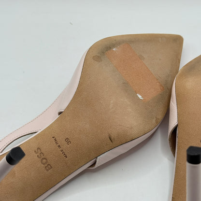 BOSS Hugo Boss Pale Pink Leather Slingback Heels - Size 39