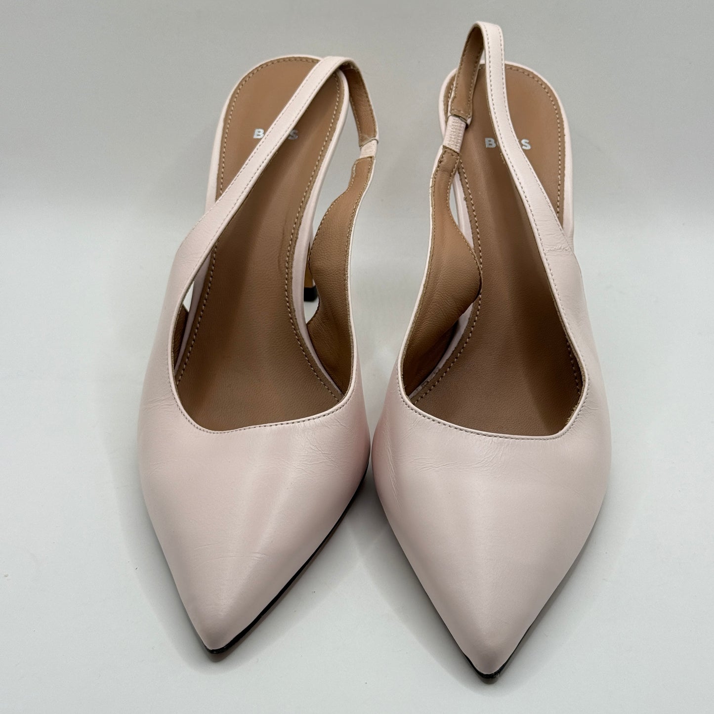 BOSS Hugo Boss Pale Pink Leather Slingback Heels - Size 39