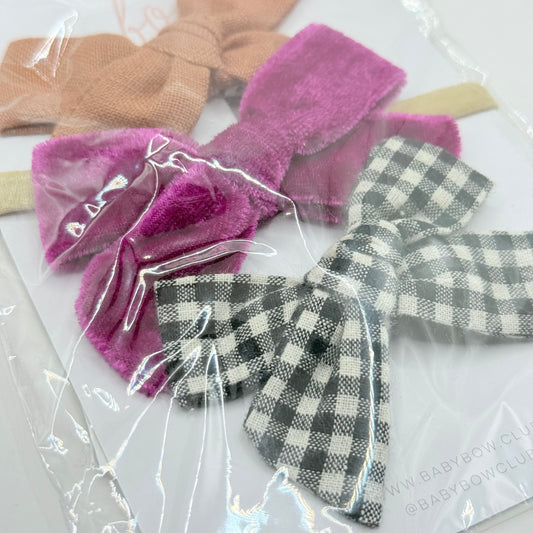 Baby Bow Club Set of 3 Assorted Hair Bows