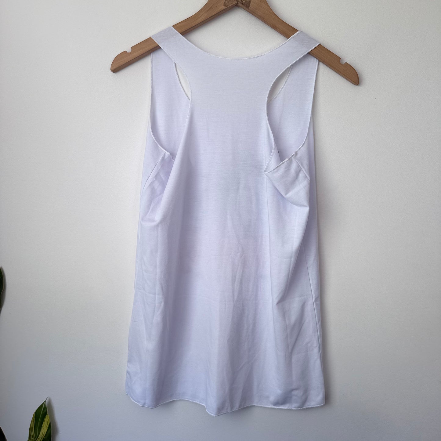 Beach More Worry Less White Racerback Graphic Tank Top - Size M