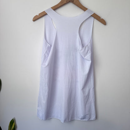 Beach More Worry Less White Racerback Graphic Tank Top - Size M