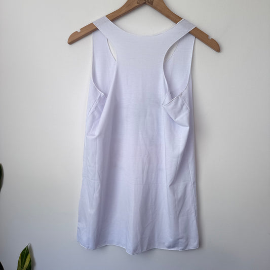 Beach More Worry Less White Racerback Graphic Tank Top - Size M