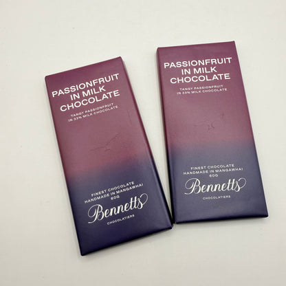 2x Bennetts Passionfruit in Milk Chocolate (60g)