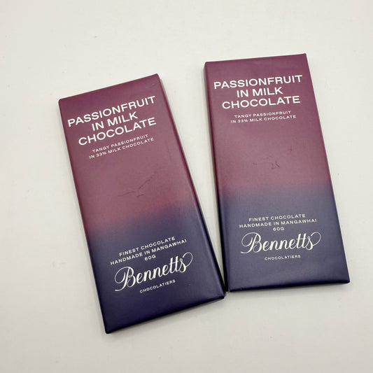2x Bennetts Passionfruit in Milk Chocolate (60g)