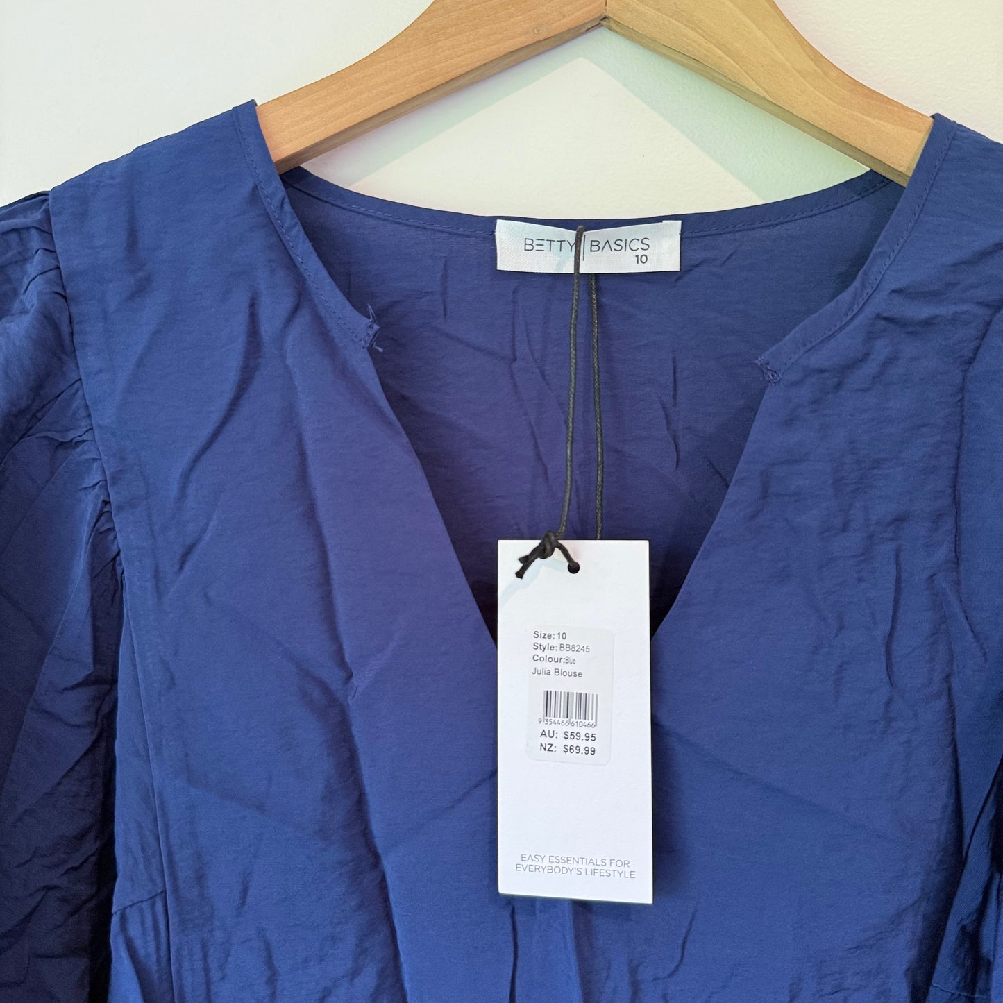Betty Basics Julia Blouse Navy Size 10