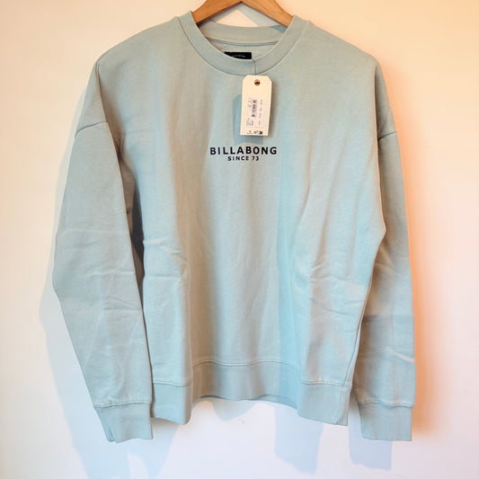 Billabong Society Crew Fleece Sweatshirt Light Green - Size XS / 6