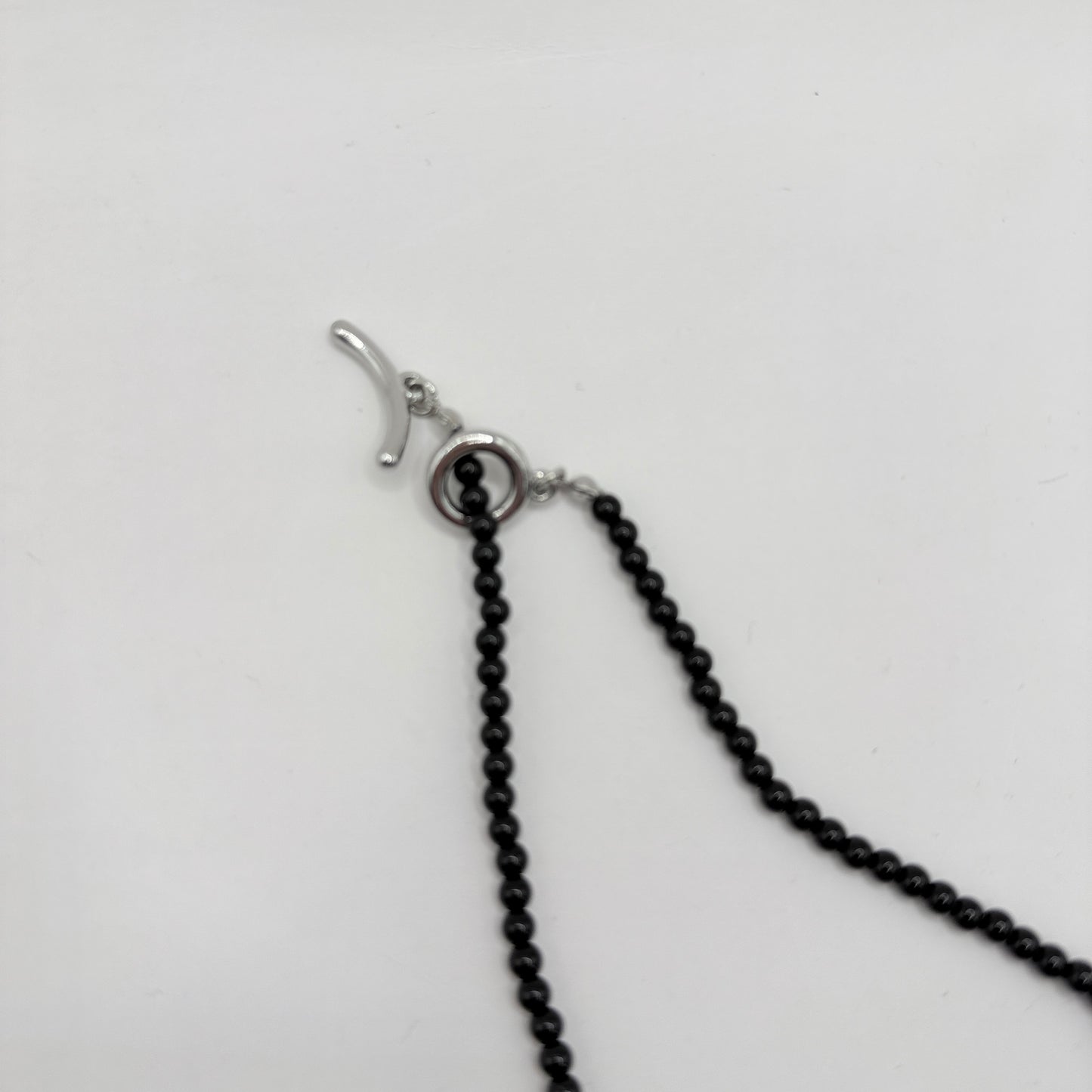 Black Beaded Necklace with Baroque Pearl Pendant