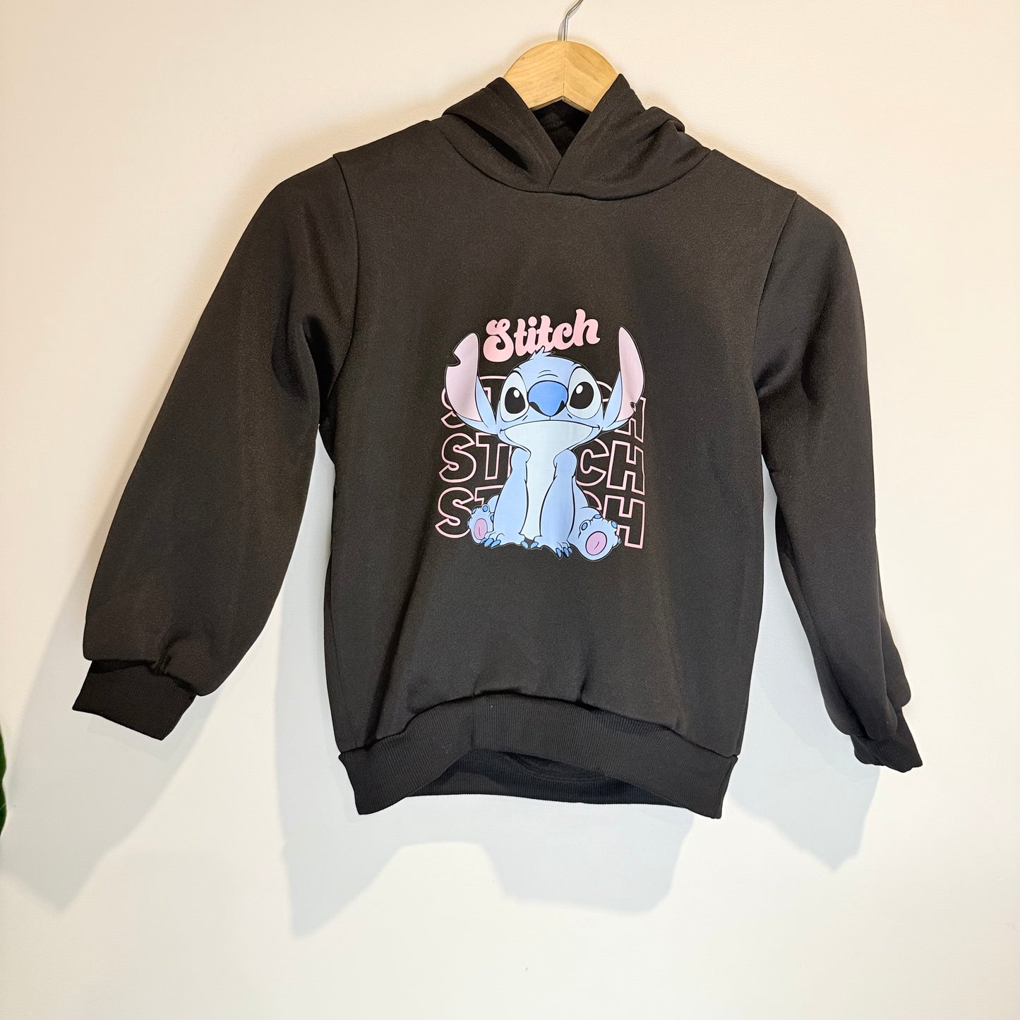Black Disney Stitch Hoodie - Size 7-8Y