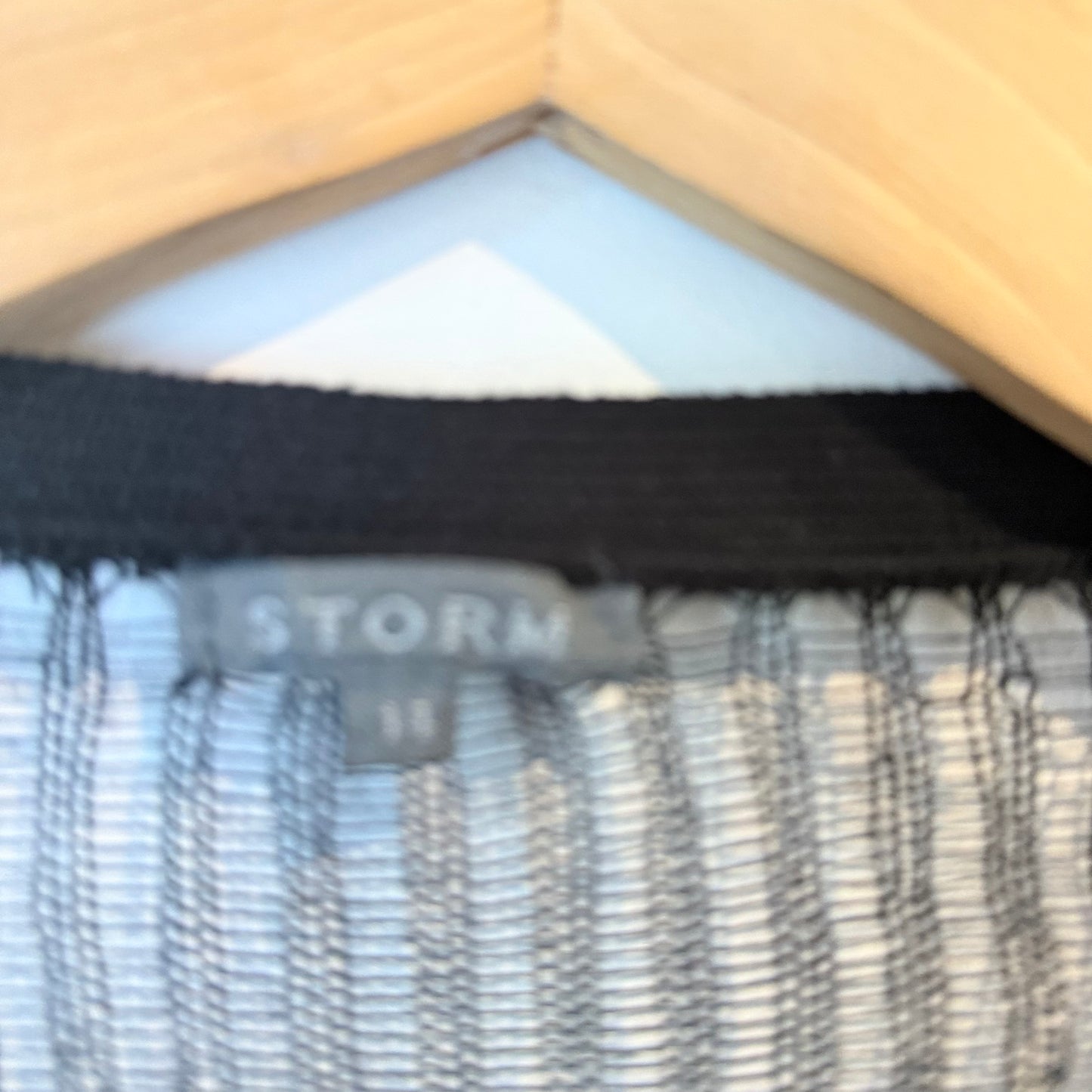 STORM Size 12 Black Open-Knit Cardigan