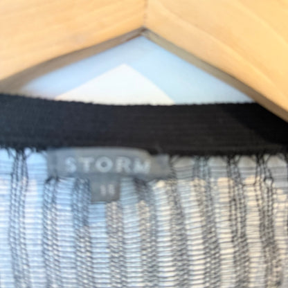 STORM Size 12 Black Open-Knit Cardigan