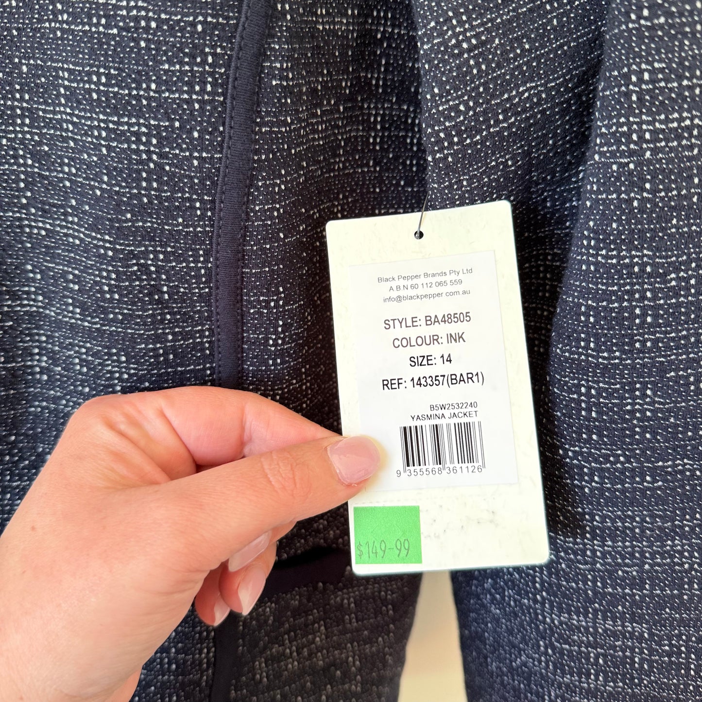 Black Pepper Yasmina Jacket Size 14