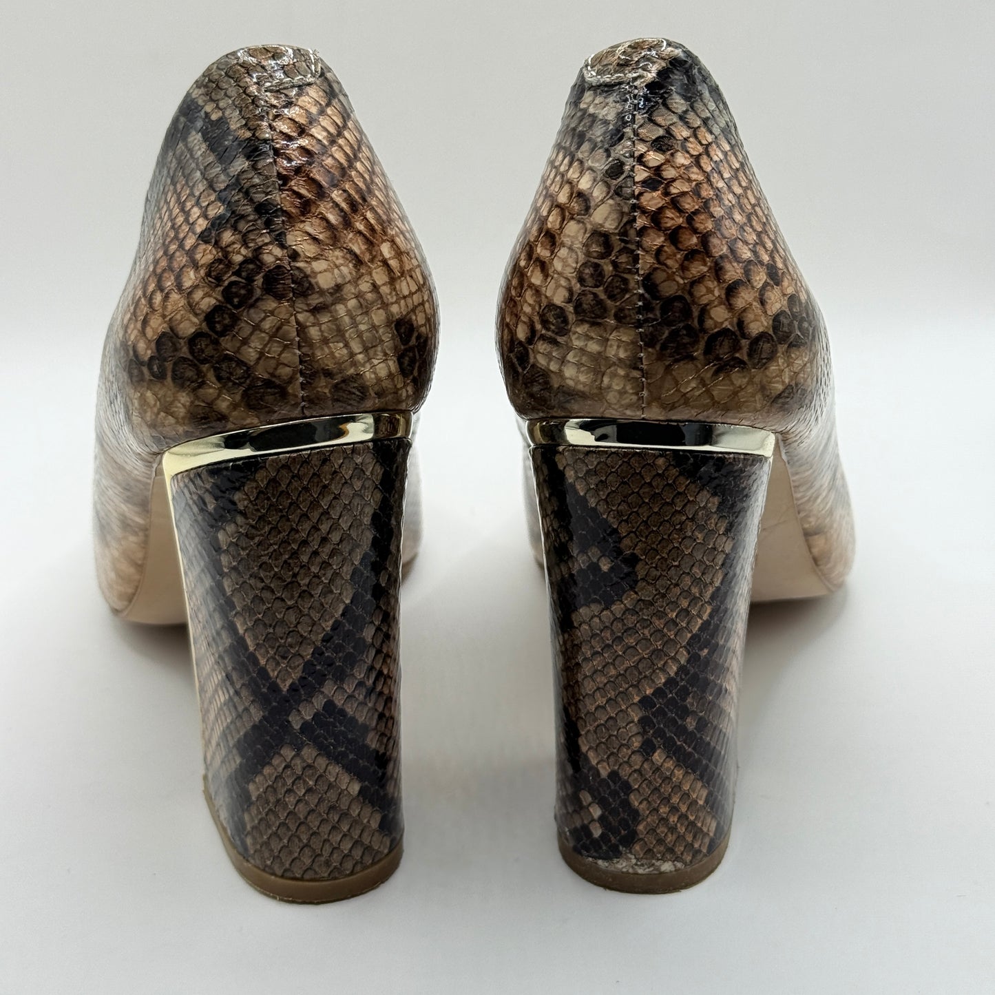 Mi Piaci Brown Snake Print Block Heels Size 39