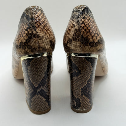 Mi Piaci Brown Snake Print Block Heels Size 39