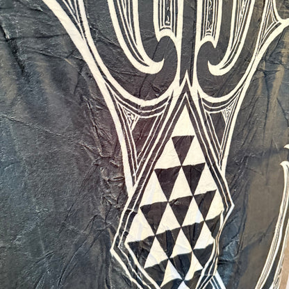 Black & White Maori-Inspired Reversible Fleece Throw