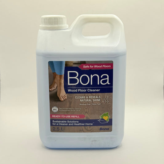 Bona Wood Floor Cleaner Liquid for Varnished or Hard-Waxed Wood Floors 2.5 Litre Refill