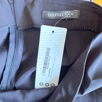 Boohoo Split Front Micro Mini Skirt - Black - Size 8