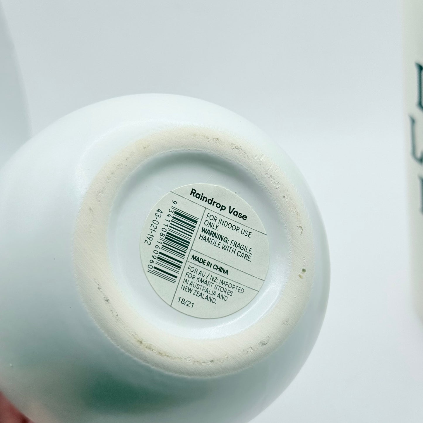 Bouclair White Ceramic Vase + Anko Raindrop Vase