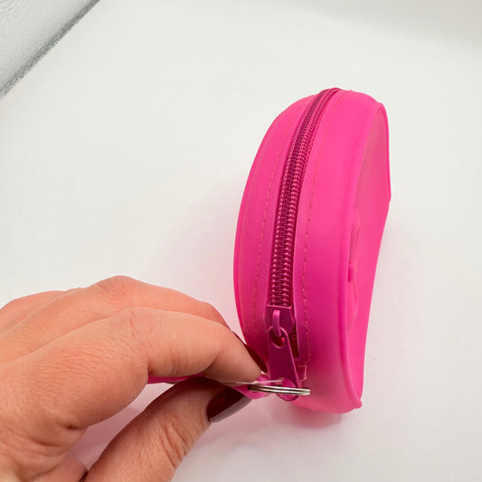 Bright Pink Silicone Pouch with Wrist Strap