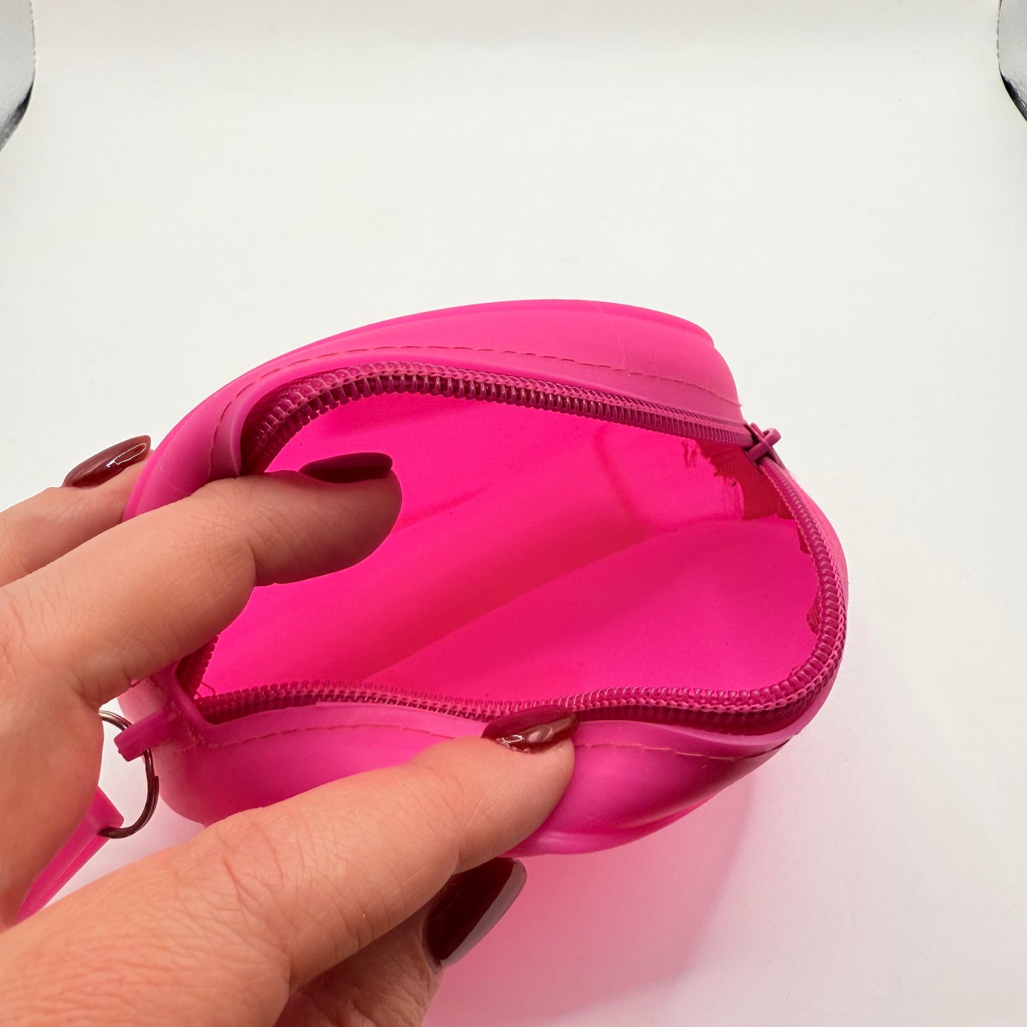 Bright Pink Silicone Pouch with Wrist Strap