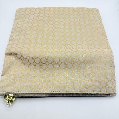 Bvlgari Parfums Emirates Foldover Clutch Pouch Cream & Gold