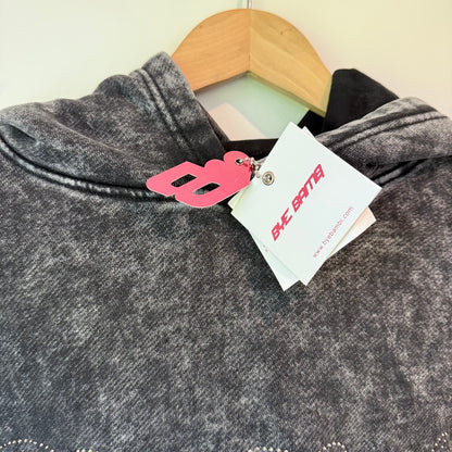 Bye Bambi Elijah Diamante Hoodie - Stone Wash - Size L