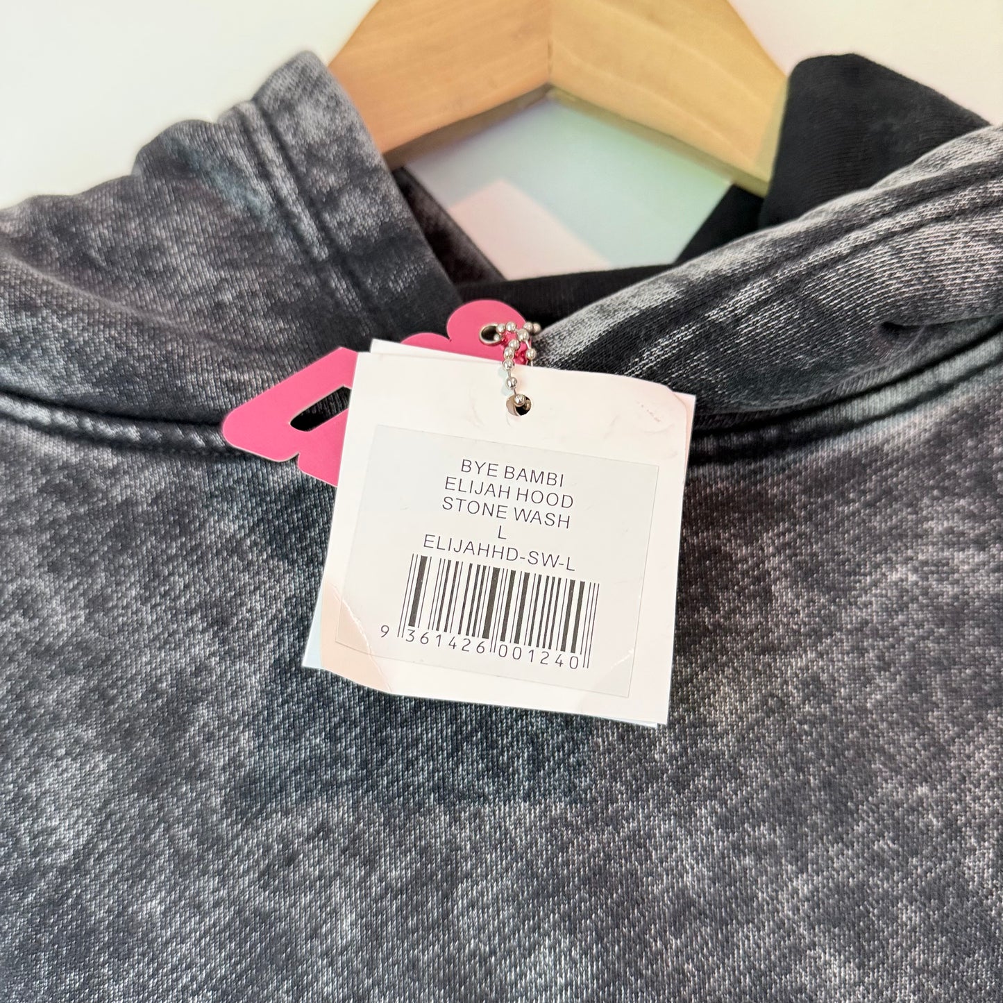 Bye Bambi Elijah Diamante Hoodie - Stone Wash - Size L