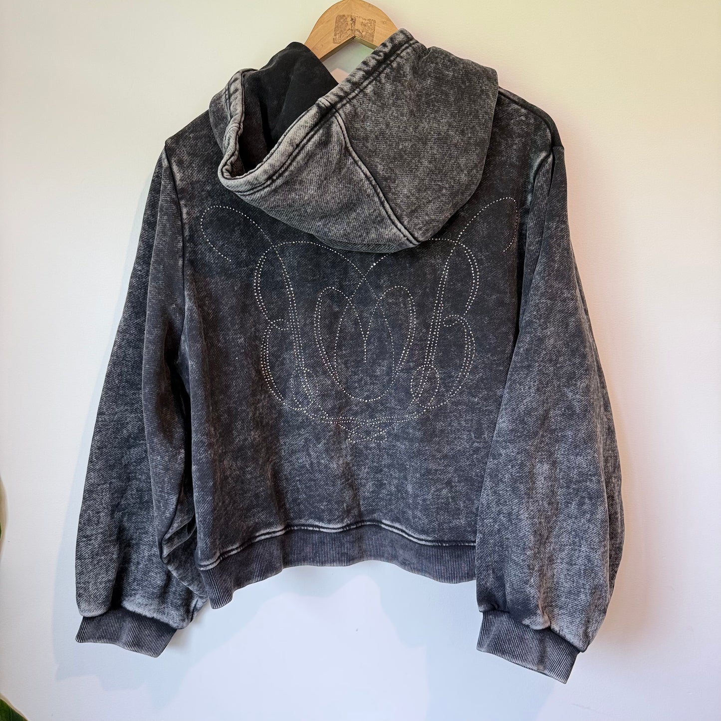 Bye Bambi Elijah Diamante Hoodie - Stone Wash - Size L