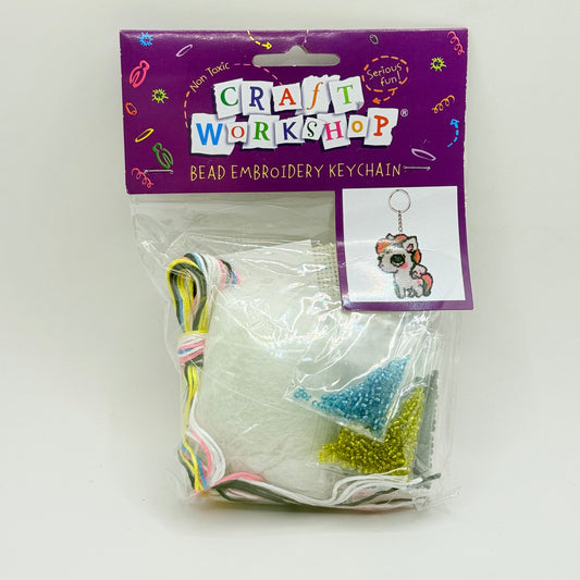 Craft workshop bead embroidery keychain - unicorn - needlecraft kits crafts