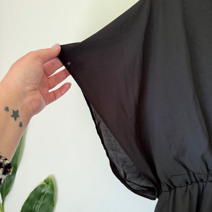 Calli Black Batwing V-Neck Playsuit Size 10