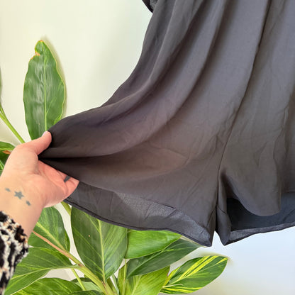 Calli Black Batwing V-Neck Playsuit Size 10