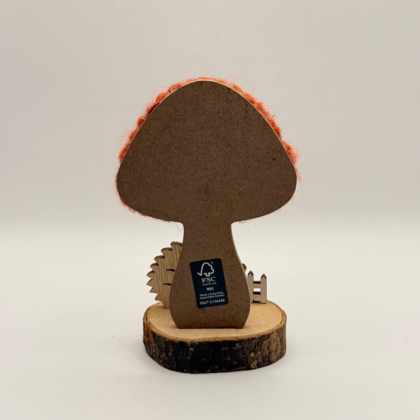 Charming Wooden & Wool Autumn Theme Hedgehog Figurine