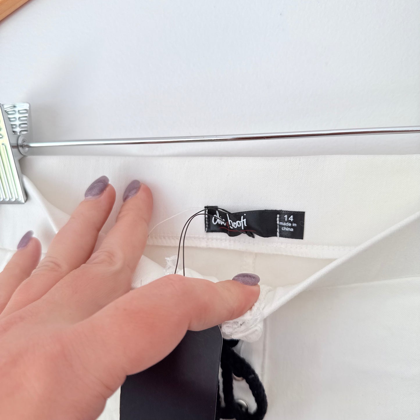 Chicabooti White Lace-Up Trousers - Size 14