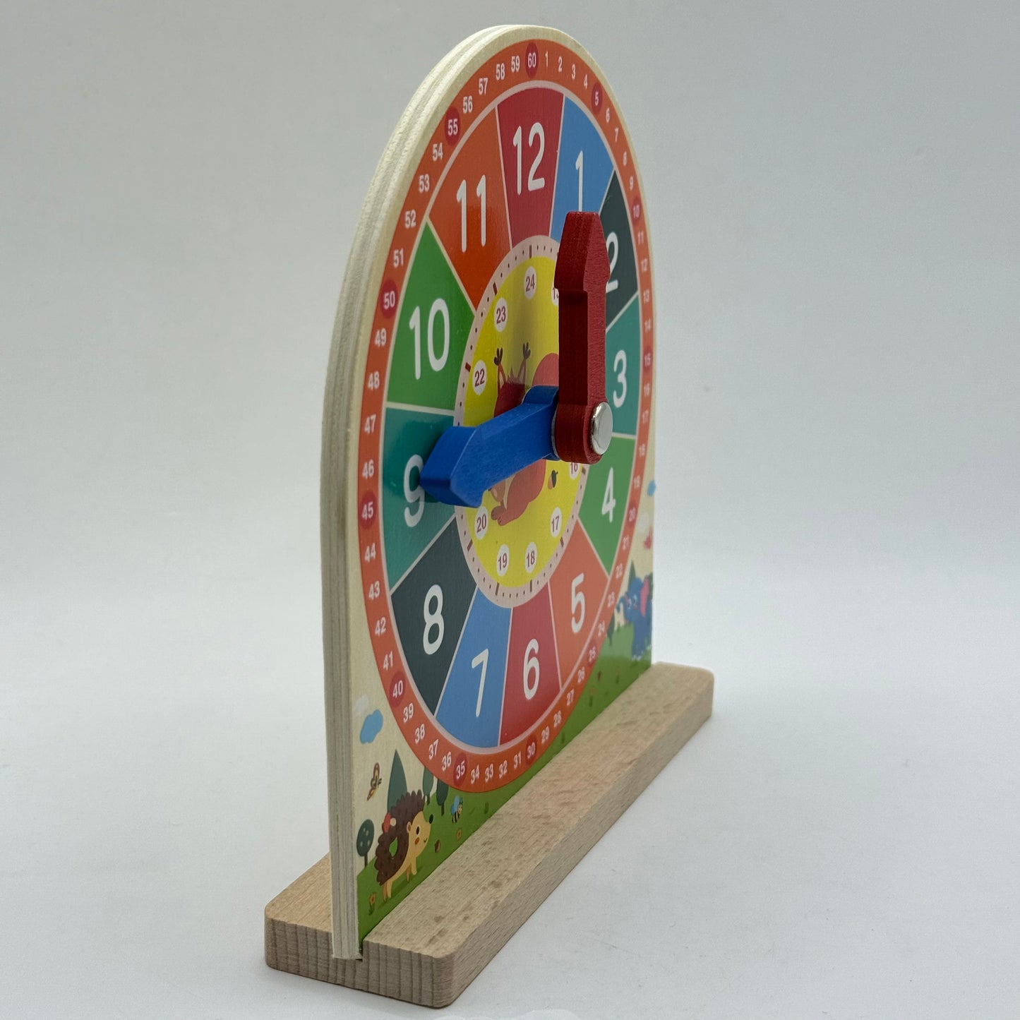 Children’s Wooden Learning Clock Toy with Time Flash Cards