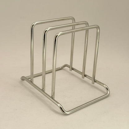 Chrome Metal Three-Slot File Rack