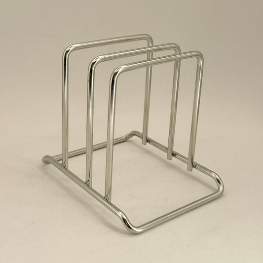 Chrome Metal Three-Slot File Rack