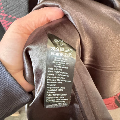 City Chic Checkmate Coat Ruby/Black Tie-Waist Size M